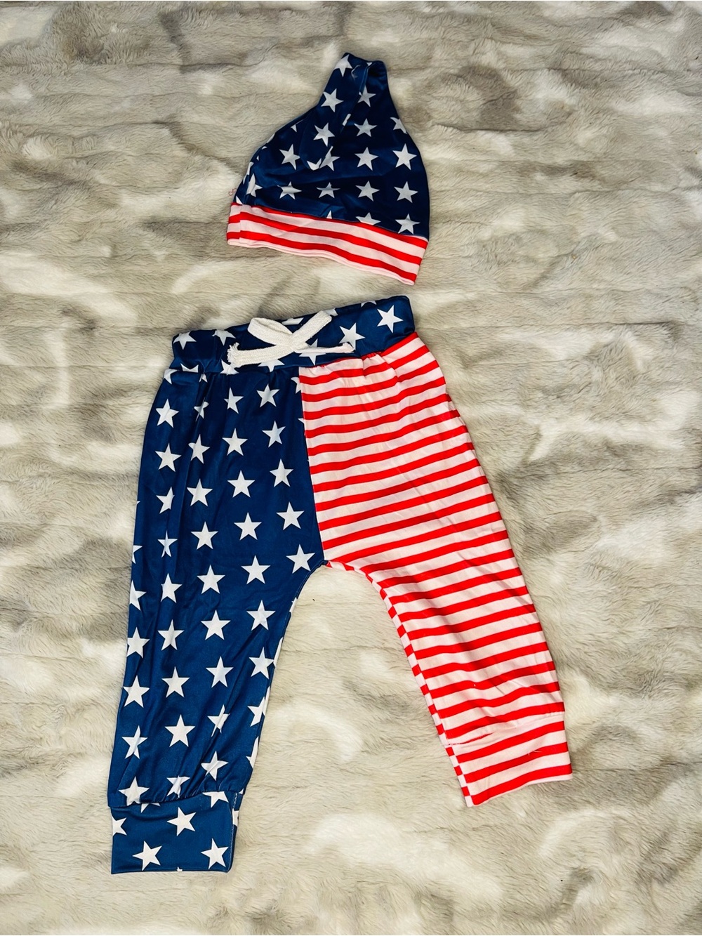 PatPat Red, White & Blue Stars and Stripes Leggings Set